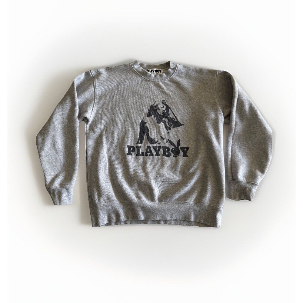 Playboy By PacSun Men's Crewneck Logo Sweatshirt Gray Small Sweater